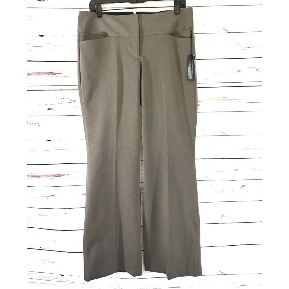 Express Pants Women's Size 8 Editor Brown Flare Leg Low Rise Career NWT